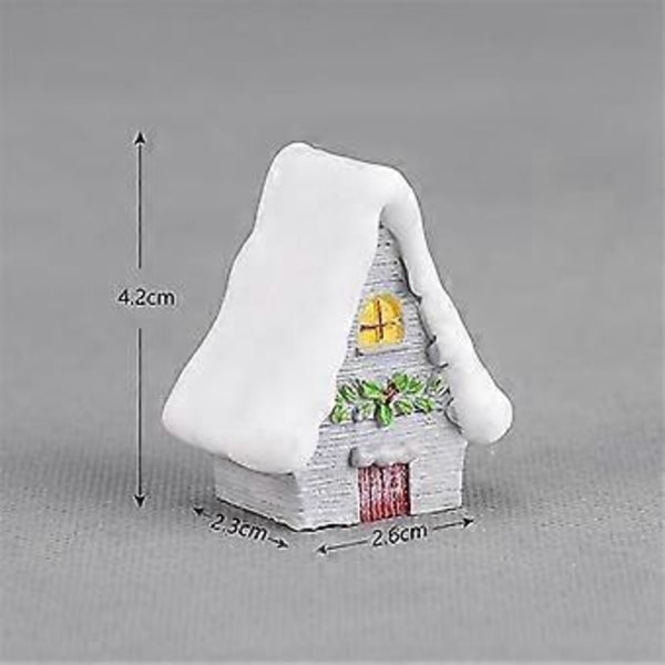 Juleminiatyrfigurer, Mini Jule Snøhus Dekor Ornamenter, Jule Dukkehus Eventyrhage Dekor