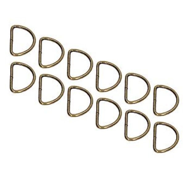 100 st Metall D-ringar Slätare Ytor Klassiskt Utseende Metallringar Spänne för DIY Bälten Bagagebälten Handväskor Ryggsäckar Brons