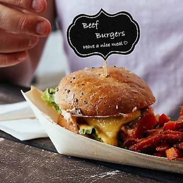 Pakker med 48 ostemarkører for spekematbrett, blanke flagg, ostetiketter, buffetiketter, cupcake-navnelapper