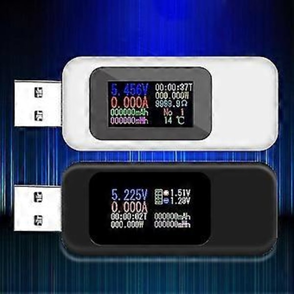 USB-testare Digital Strömmätare Testare Multimeter Ström- & Spänningsmätare Svart