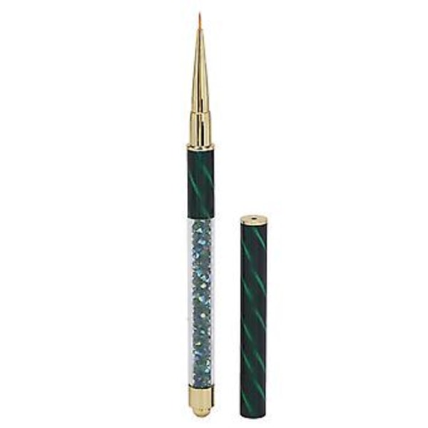 Manikyr Liner Pen Nagel Strassplockare Prickningspenna Nagelkonst DIY Dekorationsverktyg för Hemmabruk Nagelbutik Mörkgrön (Kort Kabel)