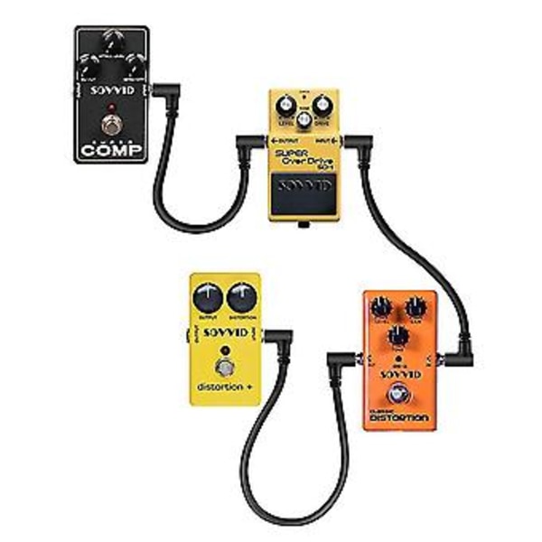 6 tums brusfri gitarrkabel, 1/4 tums gitarrpedalkablar, instrumenteffektpedal patchkablar Fo