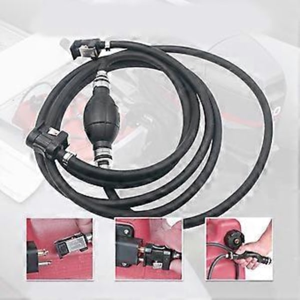 Bränsleledning 1/4\" Gummi Marin Utombordare Båt Husbilar Bränsleslang med Primerpump