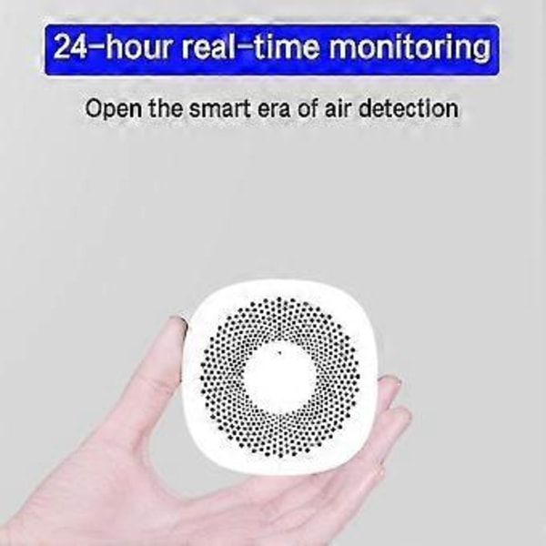 Digital CO2-måler Gassdetektor CO2-sensor Luftkvalitetsmonitor Formaldehyd TVOC Karbondioksid Trådløs App Luftanalysator