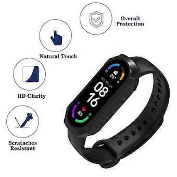 3D Film+Hard PC-deksel for Mi Band 6 5 4 3 for Smart Watchband Full Screen