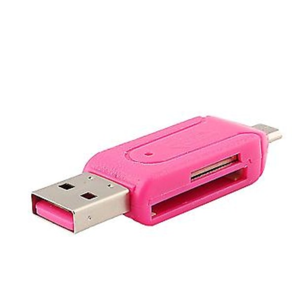 2 I 1 Dobbel USB-plugg for OTG Minnekortleser For Smarttelefon Datamaskin