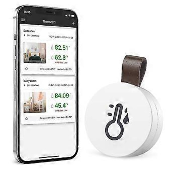 Bluetooth Indendørs Hygrometer Termometer, Mini Indendørs Termometer, Temperatur Monitor Sensor, Digital Hygrometer Til Hjemmet, Kontoret, Julegave, Sui