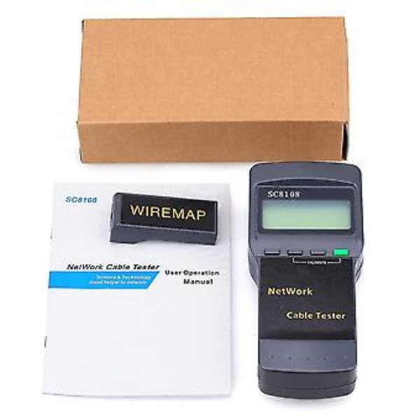 Sc8108 Netværkskabel Tester Cat5 Cat6 Rj45 Lan Telefonkabel Ledning Testværktøj Med Wiremap Adapter