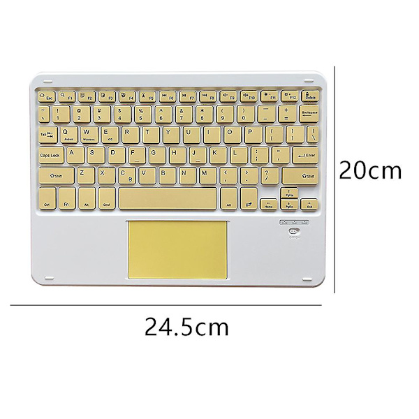 Ultratynd trådløst Bluetooth-tastatur med touchpad - Universelt genopladeligt tastatur til iPad iOS Android Windows-enheder Hvid