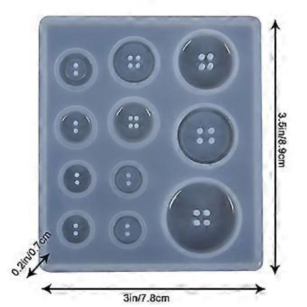 DIY Silikonform Harts Knapp Handgjord Hartsform med Hål Hänge Knapp Lera Epoxihänge för Nyckelringstillbehör