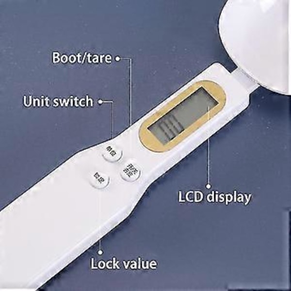 LCD Digitaalinen Keittiövaaka Elektroninen Ruoanlaitto Ruoan Painon Mittauslusikka 500g 0.1g Kahvi Tee Sokeri Lusikkavaaka Keittiötyökalu