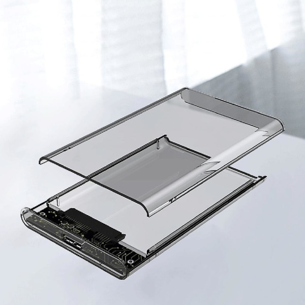 Hdd-kabinett Sata til Usb3.1/3.0/2.0 2.5 Ekstern harddiskveske Transparent