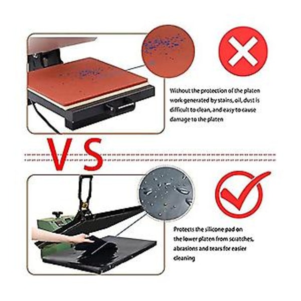 2 stk. Press Plate Wrap Cover, Maurbeskyttelse for beskyttelse av Sublimat Pressi