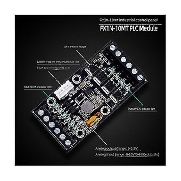 Fx1n-10mt Indrial Board Modul Ingång / Utgång Med Styrskena Relämodul
