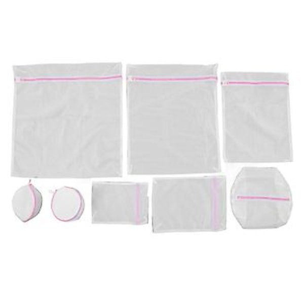 8 stk. Mesh Vaskeposer Multifunksjonelle Holdbare Gjenbrukbare Mesh Vaskeposer for Hjemmereise