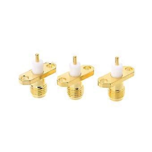 10kpl SMA Naaras 2-reikäinen Laippa PTFE Juotos Paneelikiinnitys Adapteri RF Liittimet Str