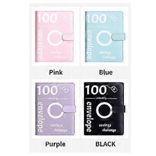 100 Konvolutter Pengebesparende Utfordring, 100 Konvolutt Utfordring Perm, Pengebesparende Perm, Budsjettbok (Svart)