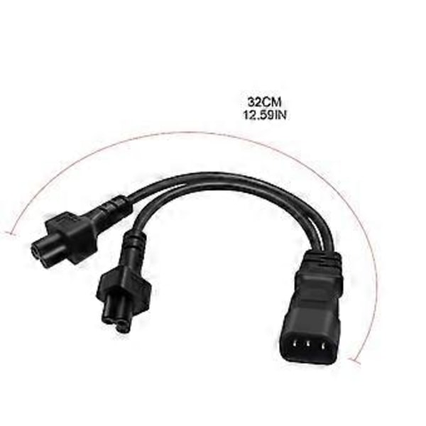 IEC320 C14 til IEC320 C5+IEC320 C5 AC-strømadapterkabel, 3 terminaler han til hun strømstik ledning