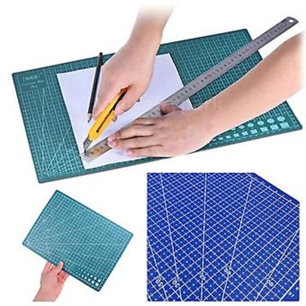 A4 Hållbar PVC Skärmatta med Rutnät Professionell Självläkande Skärmatta Multifunktionella DIY Verktyg Skärplatta