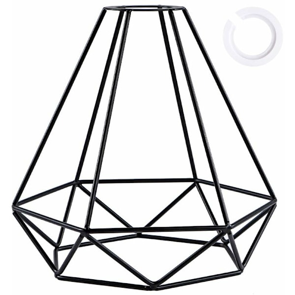Metallskärm Retro Svart Lampskärm för Kök Matrum Sovrum Hall (Svart)
