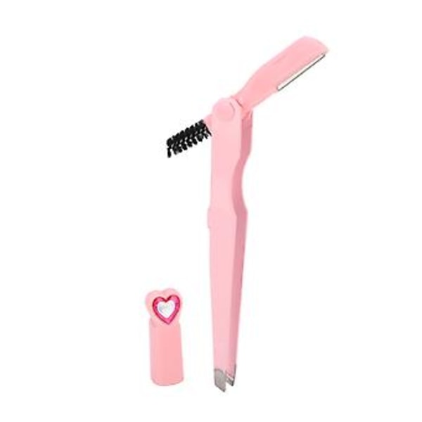 Pink 3 i 1 Øjenbrynsklipper Børste Trimmer Multifunktionelt Manuelt Øjenbrynspleje Formningsværktøj