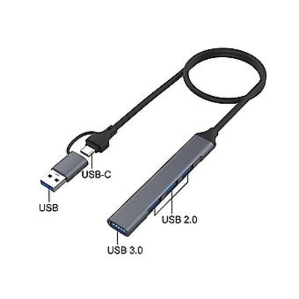 4 USB 2.0/USB 3.0 Hub Dock Adapter 5 Gbps Höghastighetsöverföring -port USB Splitter Expander