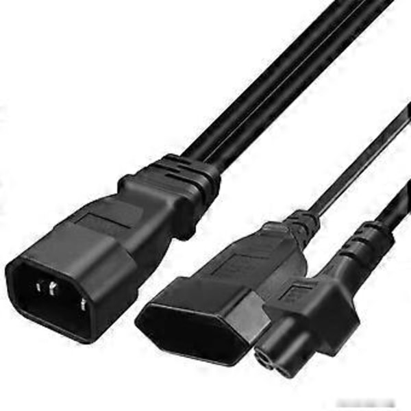 IEC320 C14 till IEC320 C5+EU4.0mm Strömkabel 1 in 2 Ut Y-splitter Adapterkabel