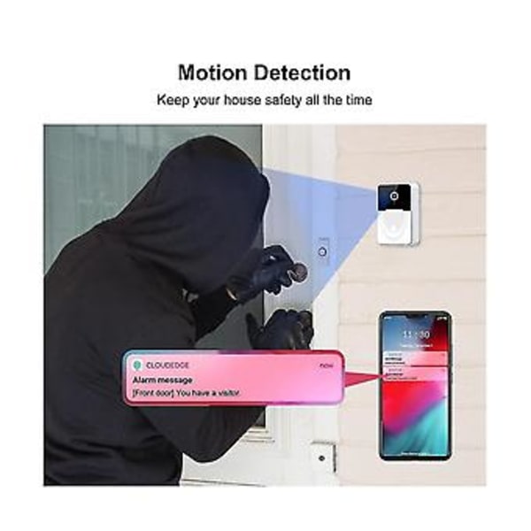 X3 Pro Dörrklocka Visuell Fjärrkontroll Dörrklocka Wifi Trådlös Ljud Hål Fri Tvåvägs Intercom Kamera