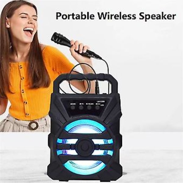 Højttaler Sound Box Soundbar Bærbar Bluetooth Højttaler TF Udisk Udendørs Bas til Squaredans - med Mikrofon
