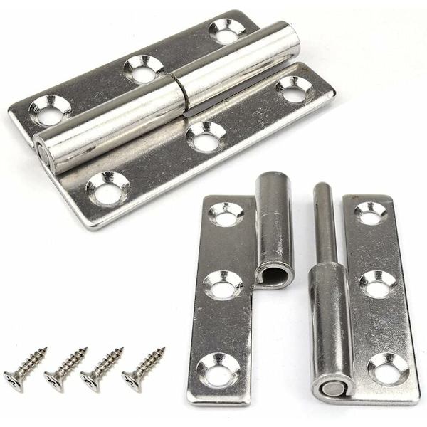 4-pack lyfthängda dörrgångjärn, 2,5 tunga avtagbara 304 rostfria dörrgångjärn för inner- och ytterdörrar (högerhänt)