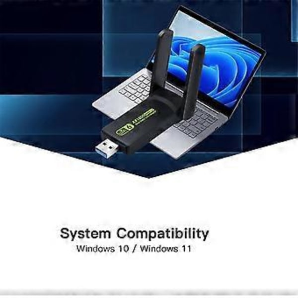 1800Mbps WiFi6 USB3.0 Nettverksadapter 802.11AX Dual Band 2.4G/5GHz Trådløs WiFi Dongle Nettverkskort Støtte Win10/11 PC