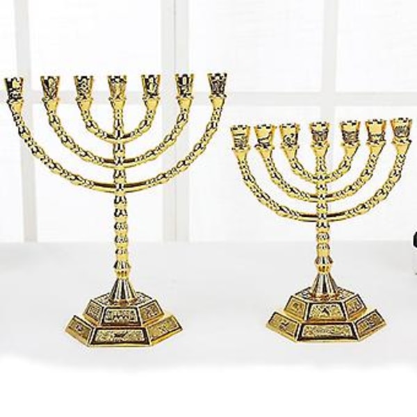 En Meh -hs Religs Lysestake Hanukkah 7 Arm Meh -s