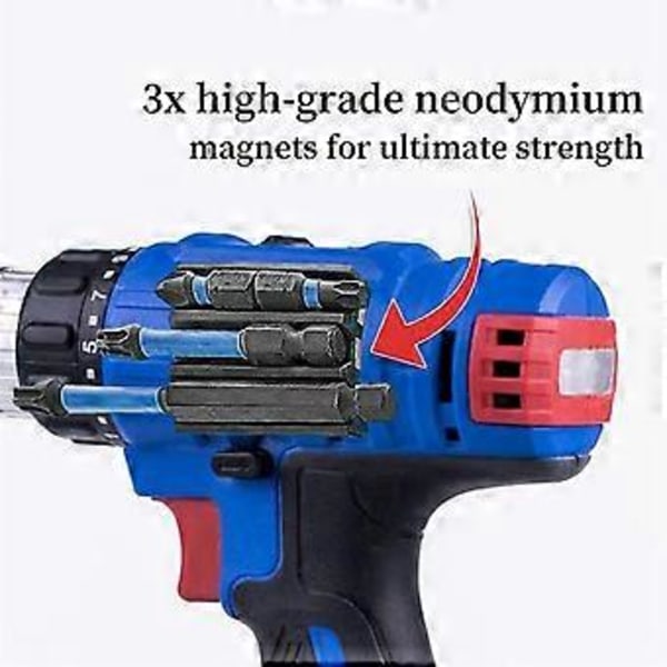 2 st Magnetisk Bitshållare med Självhäftande Fäste för Slagskruvdragare Borrmaskiner för Skruvmejselbits Hållare Borr Elverktygsdelar