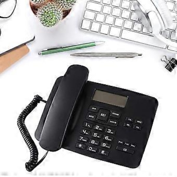 Fasttelefon for skrivebord med store knapper og LCD-skjerm