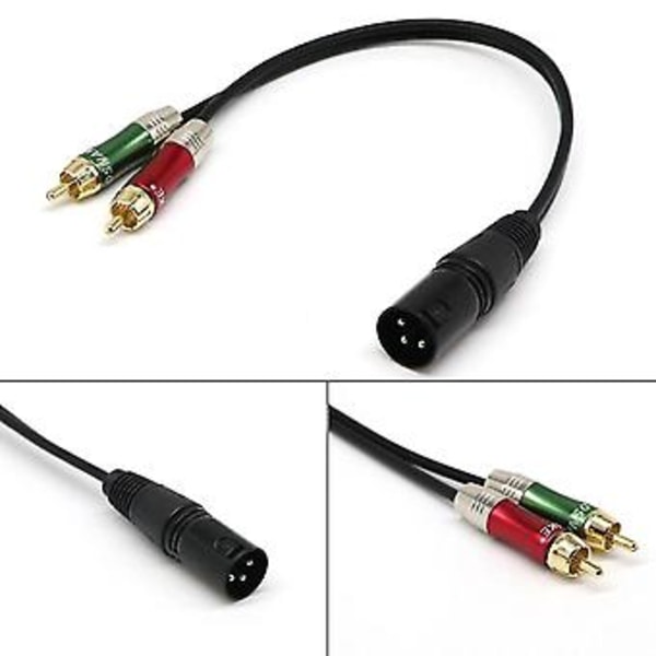Audiokabel 2 Rca Til Xlr Han /mor Dobbelt Lotus Drejekort Audiokabel