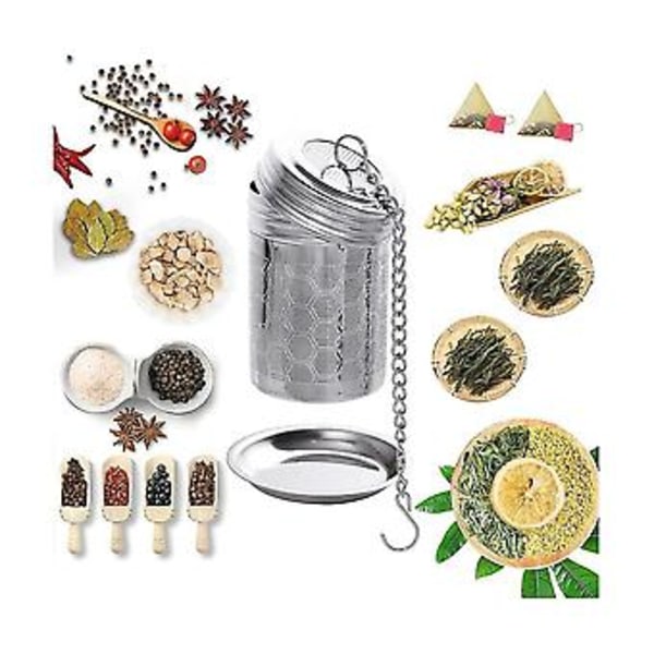 Te-infusers för löst te Rostfritt stål Lösbladste-sil Extra fint nät Te-kulor med Dr