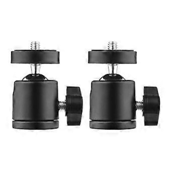 2st Mini Vridbart Kulhuvud Stativhuvud 360 Graders Roterande Monteringsbas Adapter med Universella 1/4 Tums Skruvfästen för DSLR ILDC Kamera DV Stativ Mono
