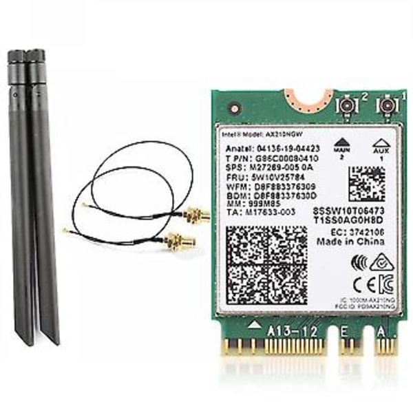 Ax210ngw Wifi6e Netværkskort Bluetooth 5.2 5374m Bånd Trådløst Netværkskort Med 8db Antenne Kit