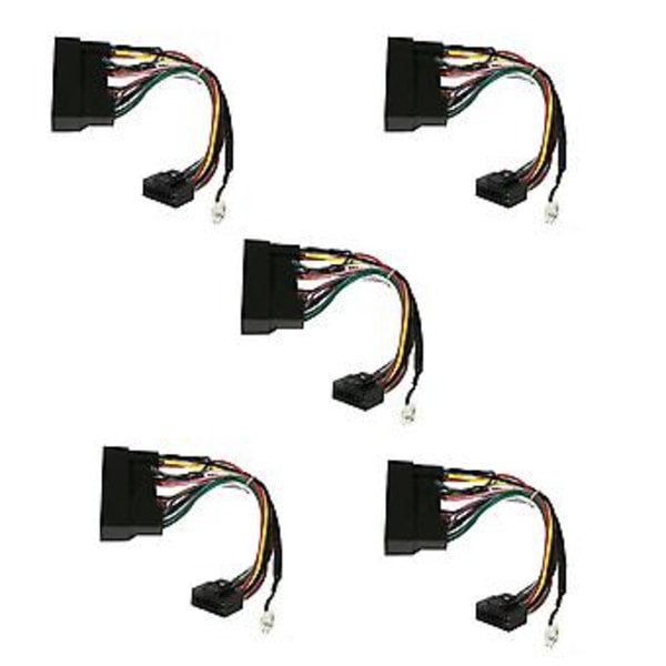 5x Bil 16 Pin Android Strøm Ledningsnett Adapter Kompatibel Med Kia Carens