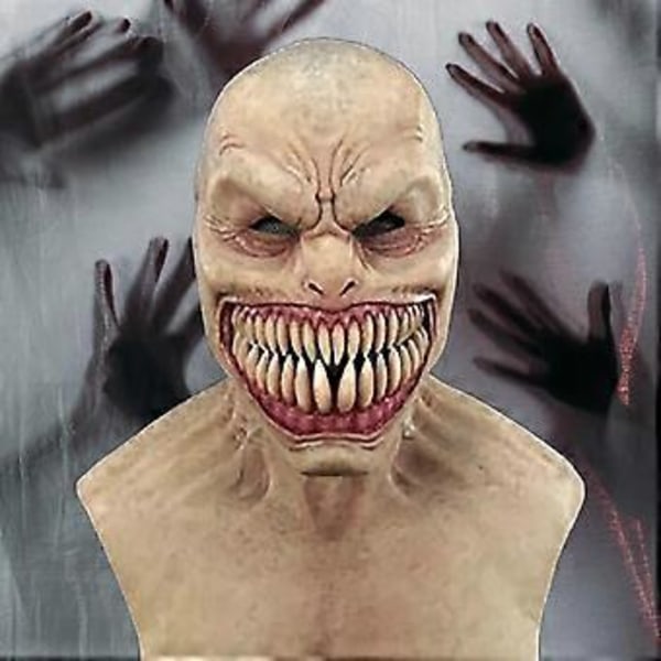 Skummel Realistisk Emulsjon Halloween Hodeplagg Spisse Tenner Splittet Munn Skrekk Ansiktsmaske For Hjemmet