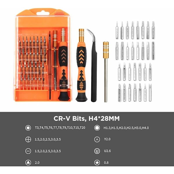 33 i 1 presisjons skrutrekkersett, mini reparasjonsverktøy for briller, telefon, datamaskiner, nettbrett, klokke, kamera, smykker, leker
