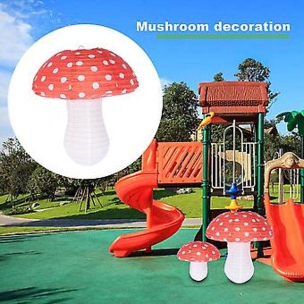 3 st Svampformade Papperslyktor För Skog Djungel Tema Födelsedag Hängande 3D Svampdekoration