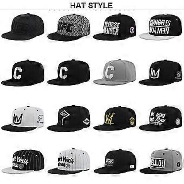 Kolmiulotteinen brodeeraus hip-hop -hattu brodeerattu baseball-lippis persoonallinen litteä lierihattu trucker-hattu nuorten trendikäs hattu