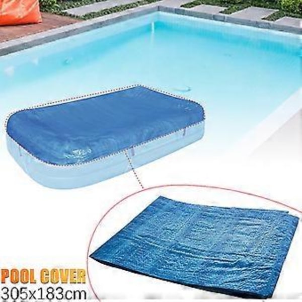 Uppblåsbart Poolskydd Rektangulärt Poolskydd 305 X 183 För Trädgård Utomhus Plaskpooler Familjepooler