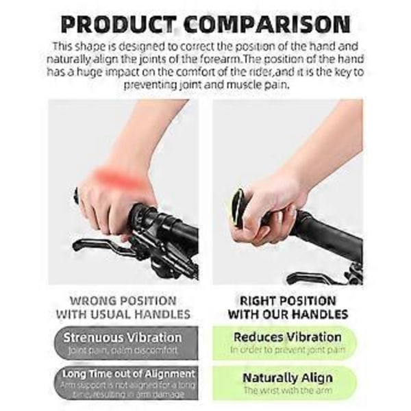 Cykelstyre Ändar Ergonomiska Halkfria MTB Mountainbike Styre Ändar för 21.8-22.8mm Styre
