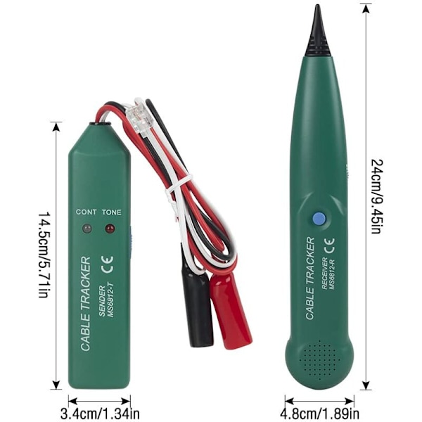 Kabelspårare, MS6812 Elektrisk kabeldetektor, Bärbar kabelspårare, Telefonkabeltestare för telefon, Kabelspårare, Linjesökare