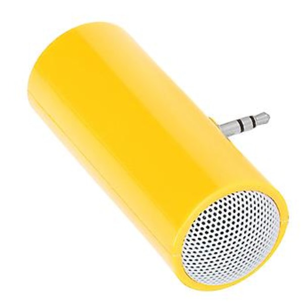 3,5 mm Jack Stereo Mini Høyttaler Bærbar Trådløs Plug-in Høyttaler for Mobiltelefoner og Nettbrett - Gul