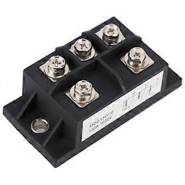 MDS150A 3-faset diodebro ensretter 150A Amp 1600V Kobber 150 Celsius 80X40X33Mm Metalhus Diodebro Kontrol