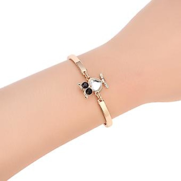 Distinkt Ugglemönster Rhinestone Legering Justerbart Kedjearmband för Kvinnor