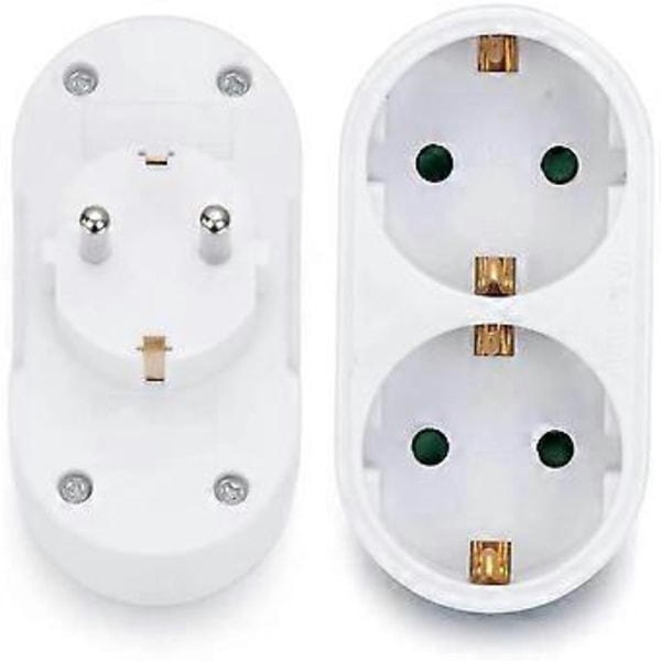 2 Stik Dobbelt Stik Multiple Stikdåse Multi Stik Adapter Horisontal